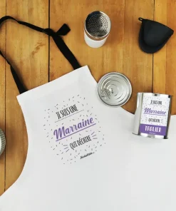 Alternative view of Tablier de cuisine – “Je suis une marraine qui déchire” – Cadeau marraine